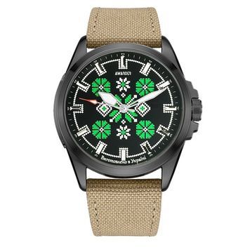 Awarder Embroidery Black-Green Khaki Battery 10ATM 1202-0033 фото