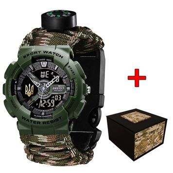 Awarder 005P Тризуб золото Army Green Паракордовий ремінець Camo Green + Коробка. 1202-0472 фото