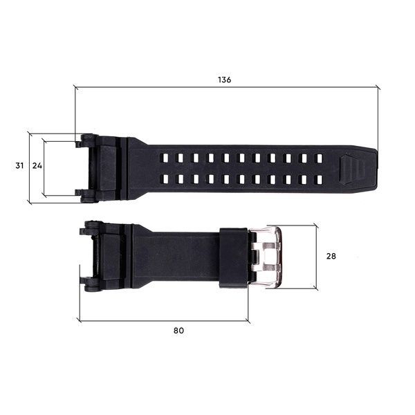 Ремінець для годинника Skmei 1343BK Black 1051-0530 фото