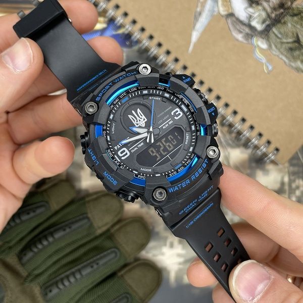 Patriot 001BUUASI Тризуб срібло Чорні з синім + Коробка. 1201-0039 фото