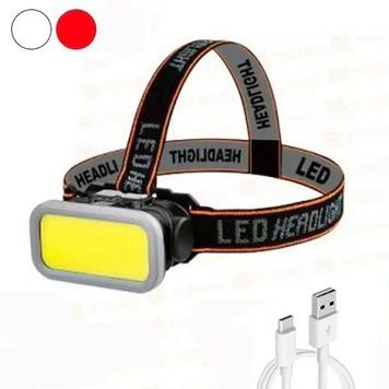 Ліхтар світлодіодний Bailong KX-309-COB white/red налобний USB світлодіодний KX-309 фото