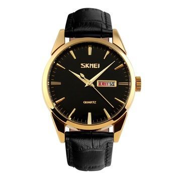 Skmei 9073GDBK-B Gold-Black men 1080-1597 фото