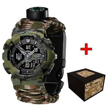 Awarder 005 Тризуб срібло Camo Green Паракордовий ремінець Camo Green 1202-0146 фото