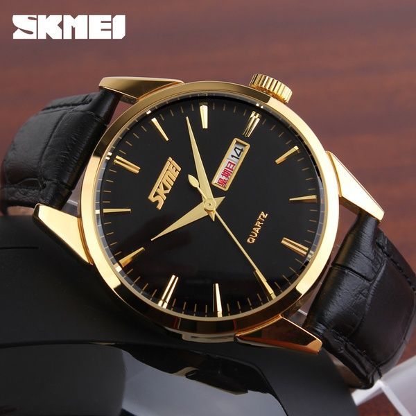 Skmei 9073GDBK-B Gold-Black men 1080-1597 фото