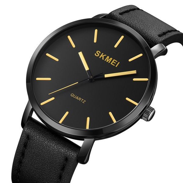 Skmei 1984LGD Gold-leather belt 1080-2362 фото