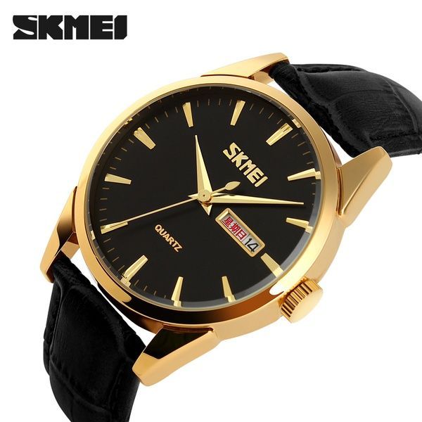 Skmei 9073GDBK-B Gold-Black men 1080-1597 фото