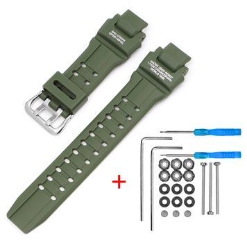 Ремінець для Casio G-Shock GW-A1000/GW-4000/GA-1000 Army Green Silver 1051-1119 фото