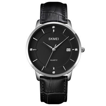 Skmei 1801LSIBK Silver-Black Leather 1080-1633 фото