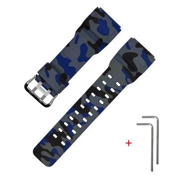 Ремінець + монтажні інструменти для Casio G-Shock GG-1000/GWG-100/GSG-100 Camo Blue Silver 1051-0896 фото