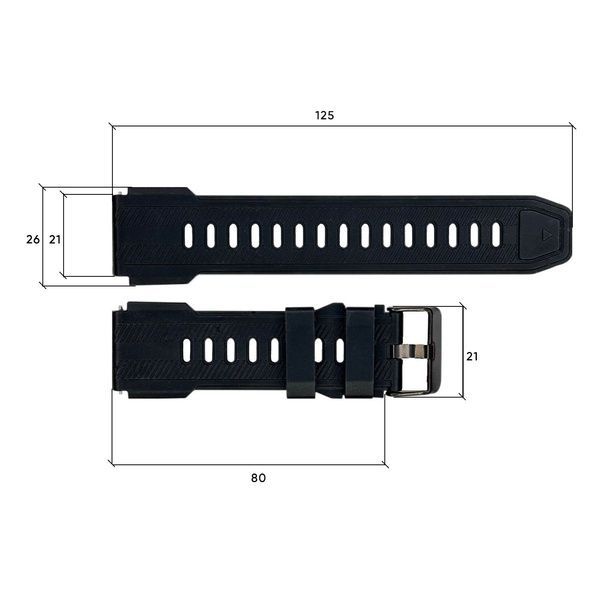 Ремінець для смарт годинника C25 Black 1051-0795 фото